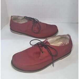 OLUKAI Honolulu Mens Size 12 Lace Mesh Casual Shoes Red Comfort Oxfords Boat